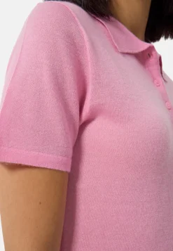 Kaschmir Poloshirt Kurzarm pink