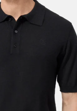 Kaschmir Poloshirt Kurzarm schwarz