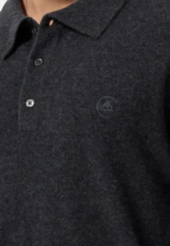 Kaschmir Poloshirt Langarm dunkel anthrazit
