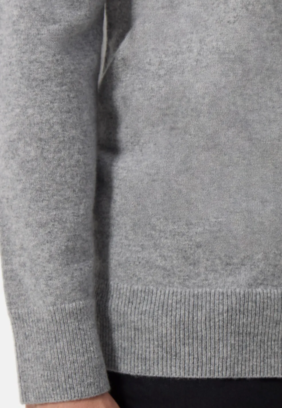 Kaschmir Poloshirt Langarm grau