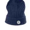 Kaschmir Rib Mütze jeans blau