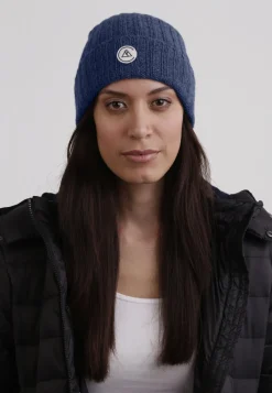 Kaschmir Rib Mütze jeans blau