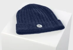 Kaschmir Rib Mütze jeans blau