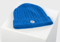Kaschmir Rib Mütze jet stream blau