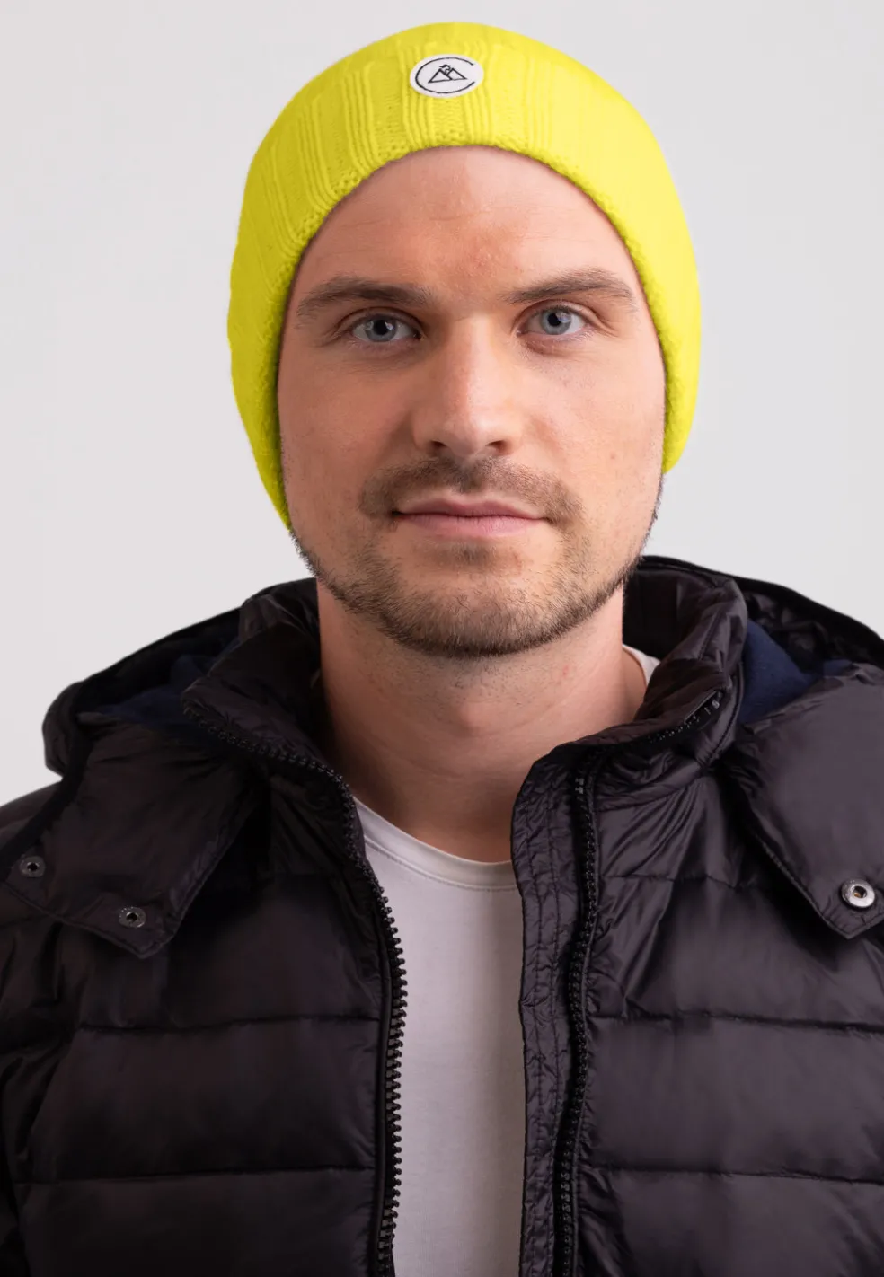 Kaschmir Rib Mütze maisgelb