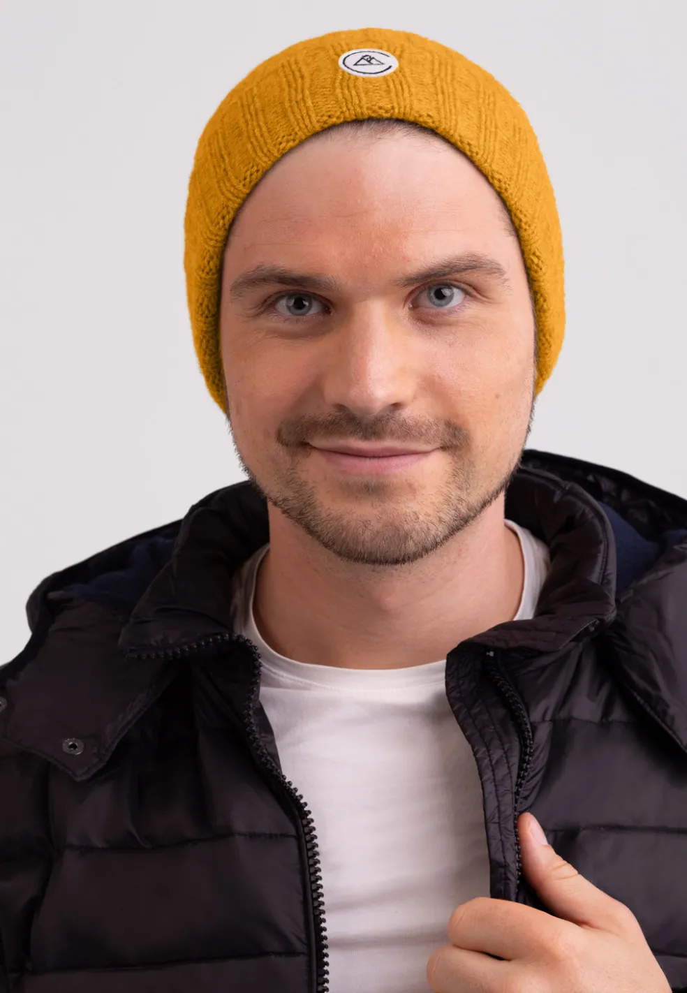 Kaschmir Rib Mütze senfgelb