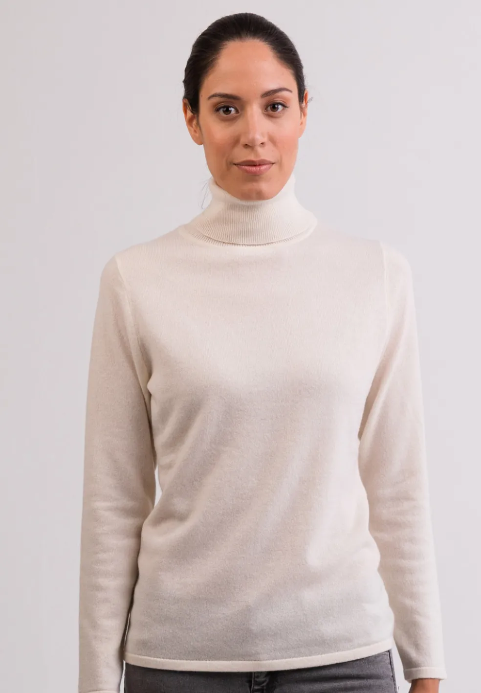 Kaschmir Rollkragen Pullover weiss
