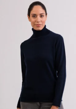 Kaschmir Rollkragen Pullover marine blau