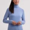 Kaschmir Rollkragen Pullover hellblau