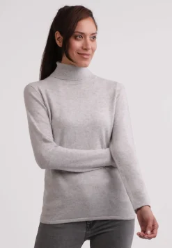 Kaschmir Rollkragen Pullover hellgrau