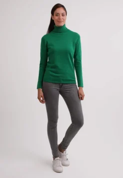 Kaschmir Rollkragen Pullover rainforest grün