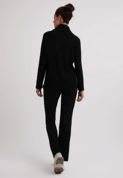 Kaschmir Rollkragen Pullover mit Seitenschlitzen schwarz