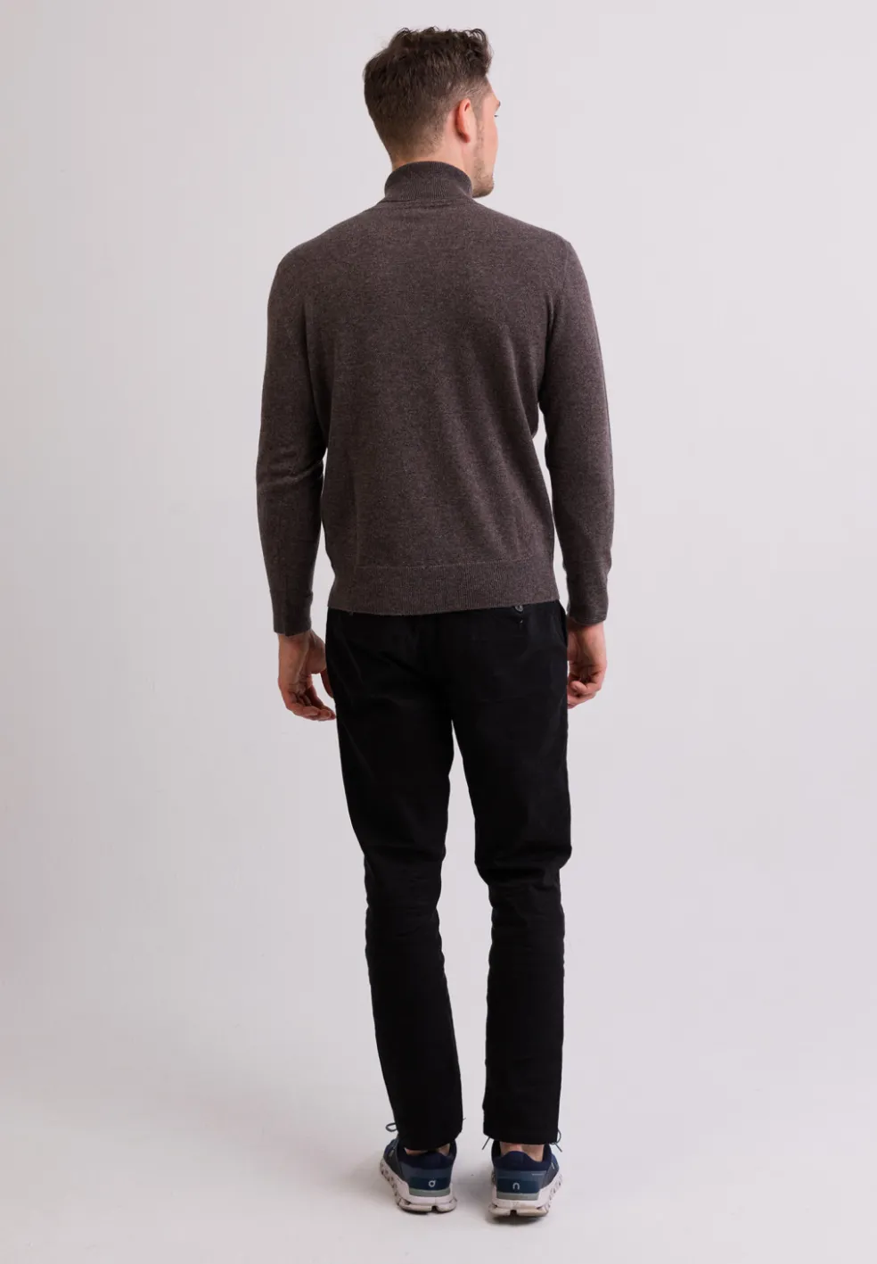 Kaschmir Rollkragen Pullover taupe melange