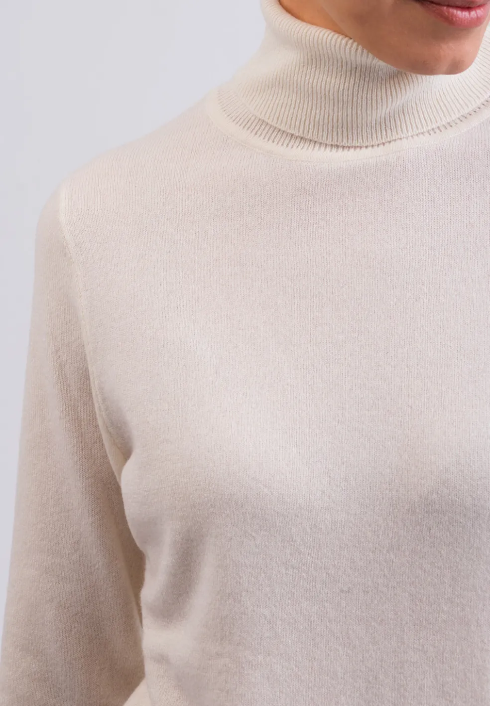 Kaschmir Rollkragen Pullover weiss