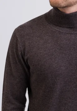 Kaschmir Rollkragen Pullover taupe melange