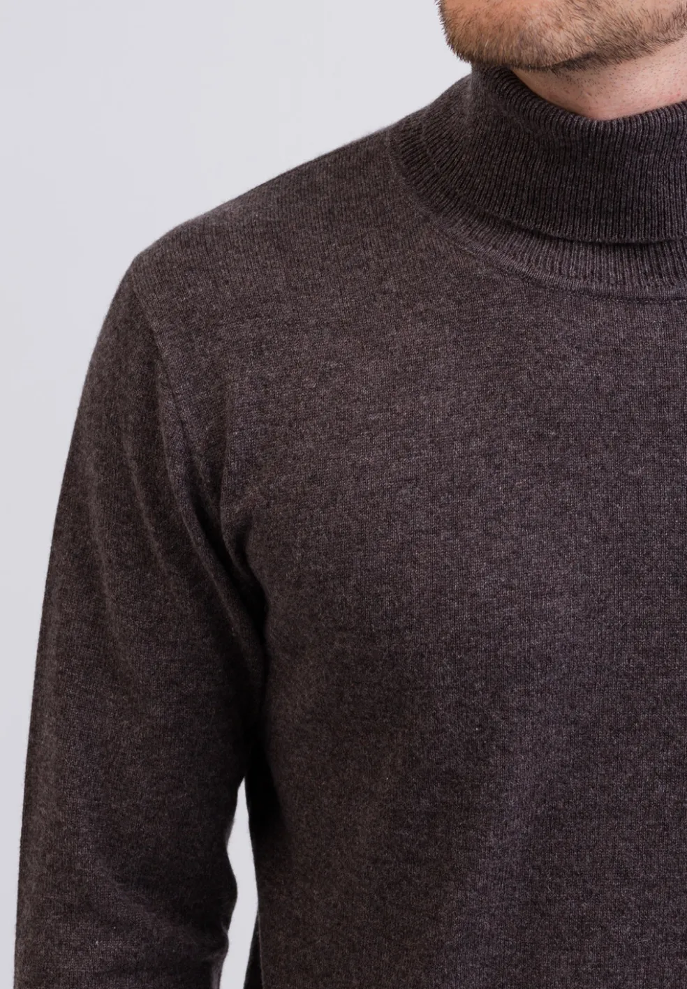 Kaschmir Rollkragen Pullover taupe melange