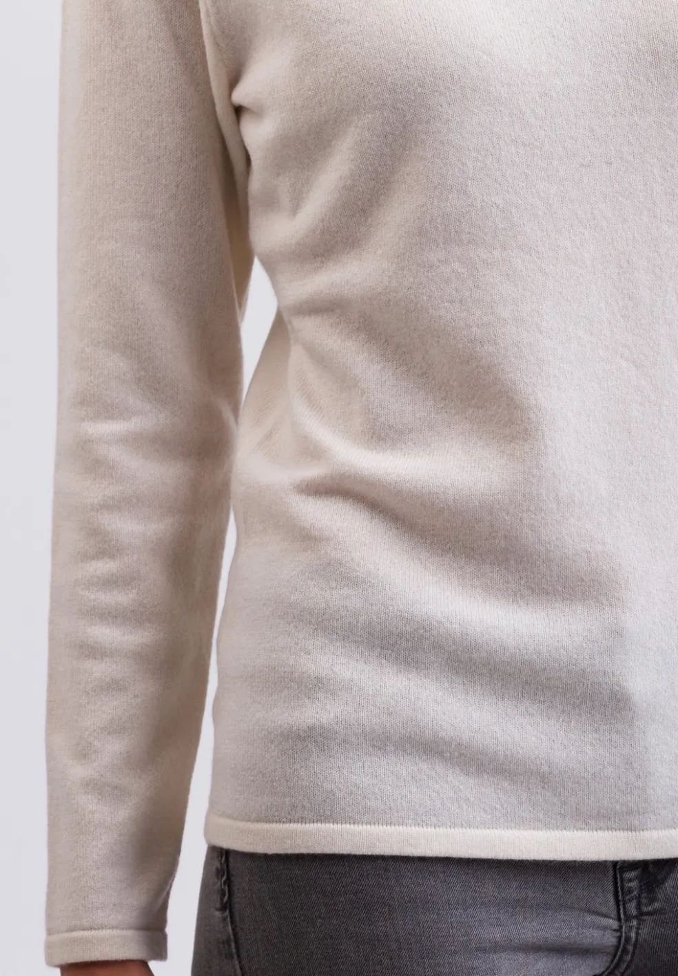 Kaschmir Rollkragen Pullover weiss