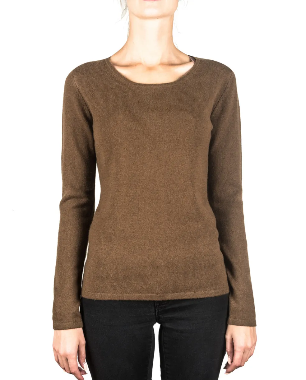 Kaschmir Rundhals Pullover mocha