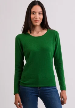 Kaschmir Rundhals Pullover grün