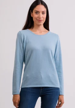 Kaschmir Rundhals Pullover hellblau