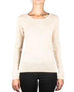 Kaschmir Rundhals Pullover washed ecru
