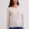 Kaschmir Rundhals Pullover weiss