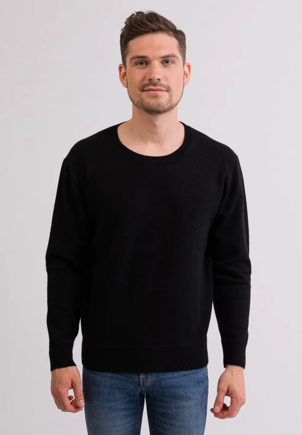 Kaschmir Rundhals Pullover schwarz