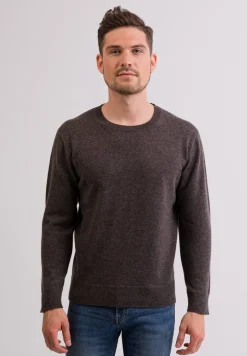 Kaschmir Rundhals Pullover taupe melange