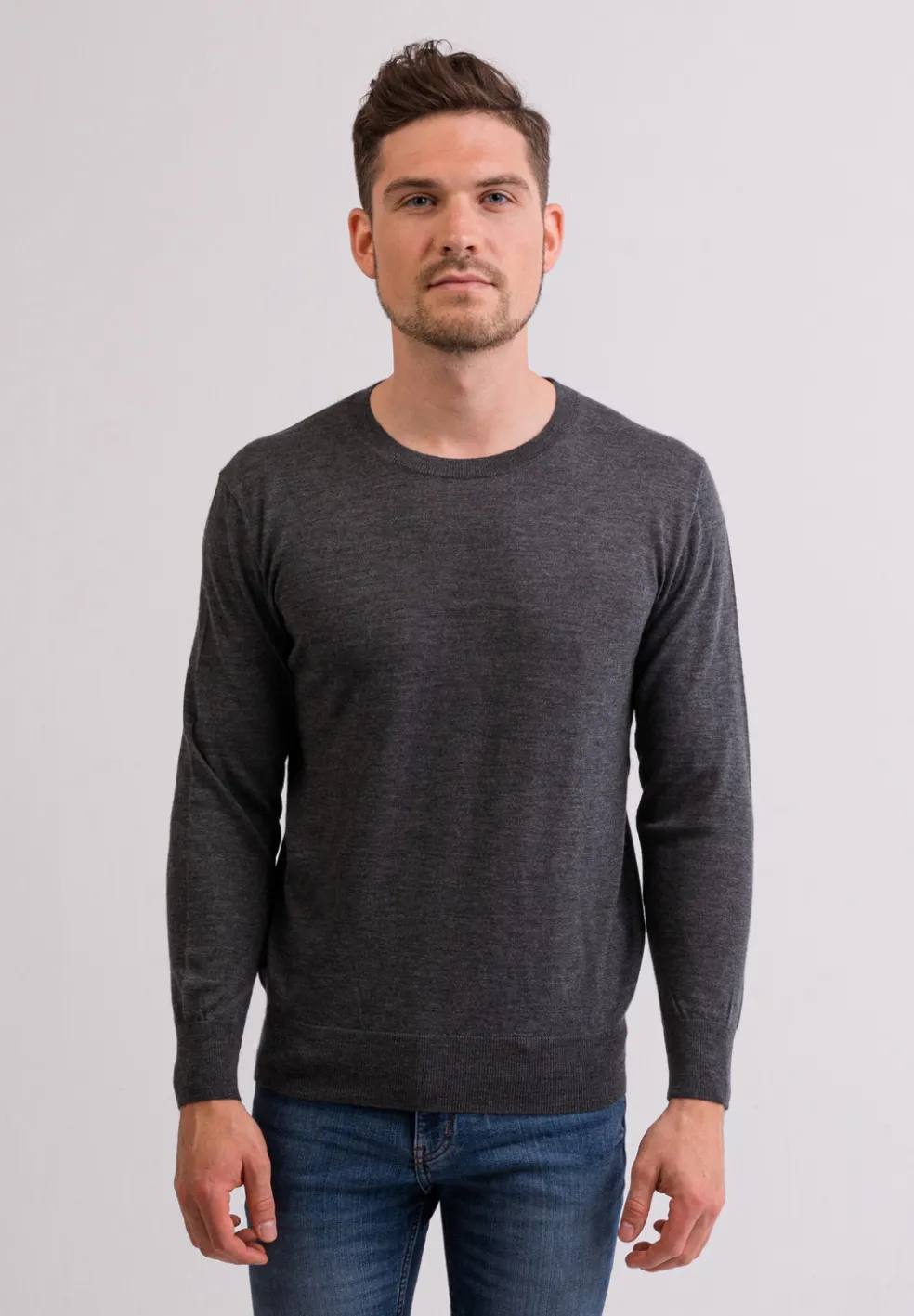 Kaschmir Rundhals Pullover flanell (Frühling)