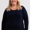 Kaschmir Rundhals Pullover marine blau