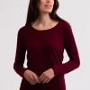 Kaschmir Rundhals Pullover rouge noir