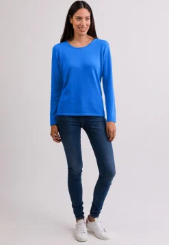Kaschmir Rundhals Pullover dazzling blau