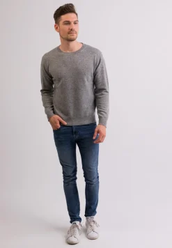 Kaschmir Rundhals Pullover grau