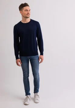 Kaschmir Rundhals Pullover marine blau (Frühling)