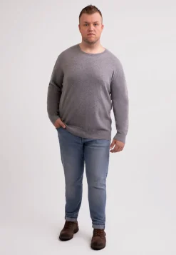 Kaschmir Rundhals Pullover grau
