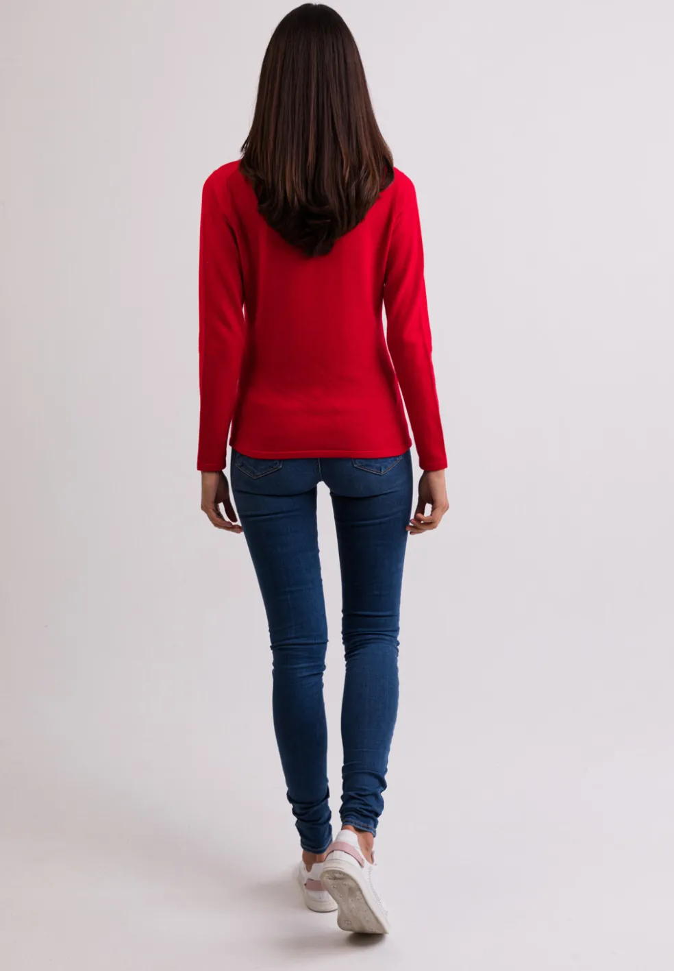 Kaschmir Rundhals Pullover rot