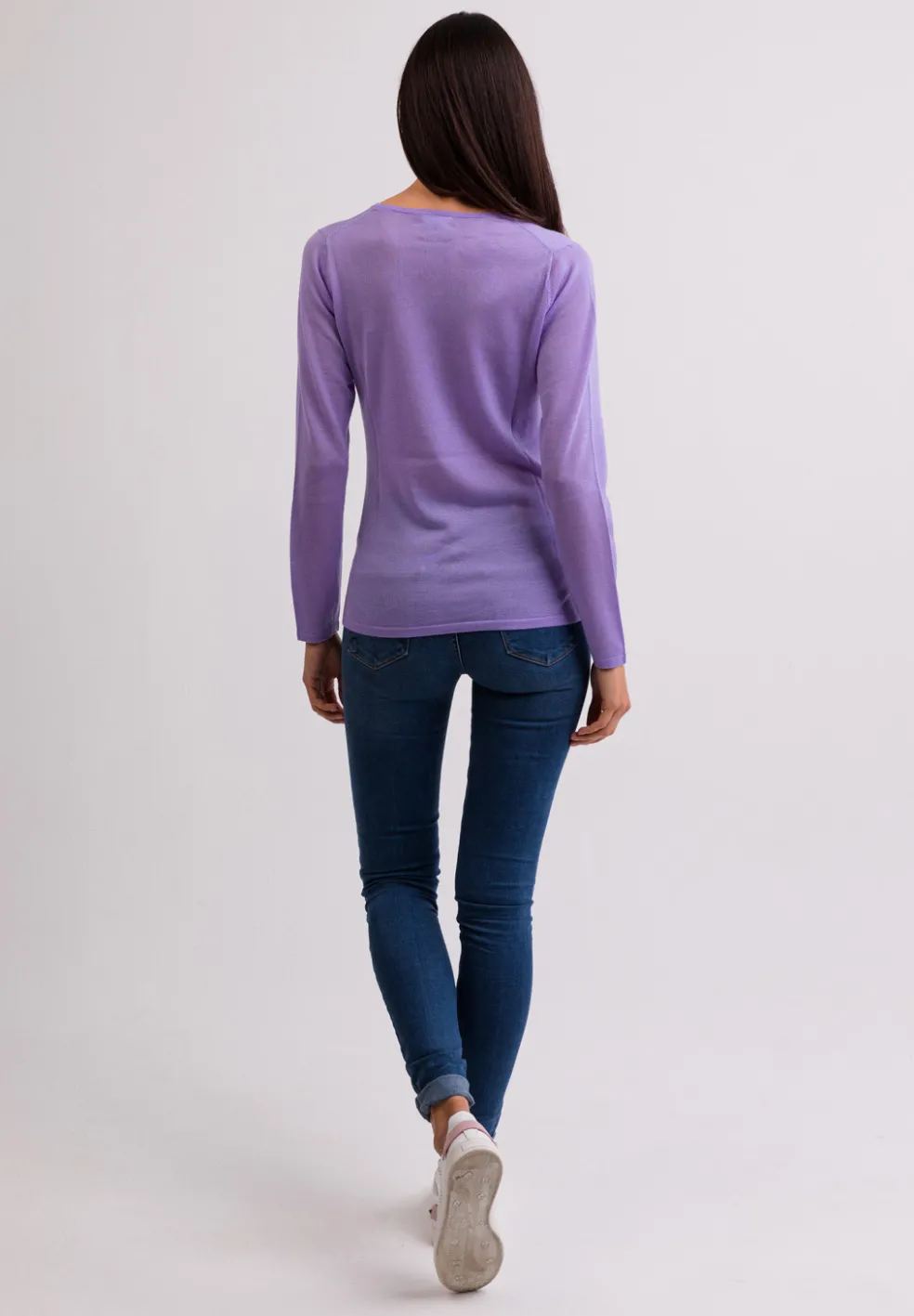 Kaschmir Rundhals Pullover viola (Frühling)
