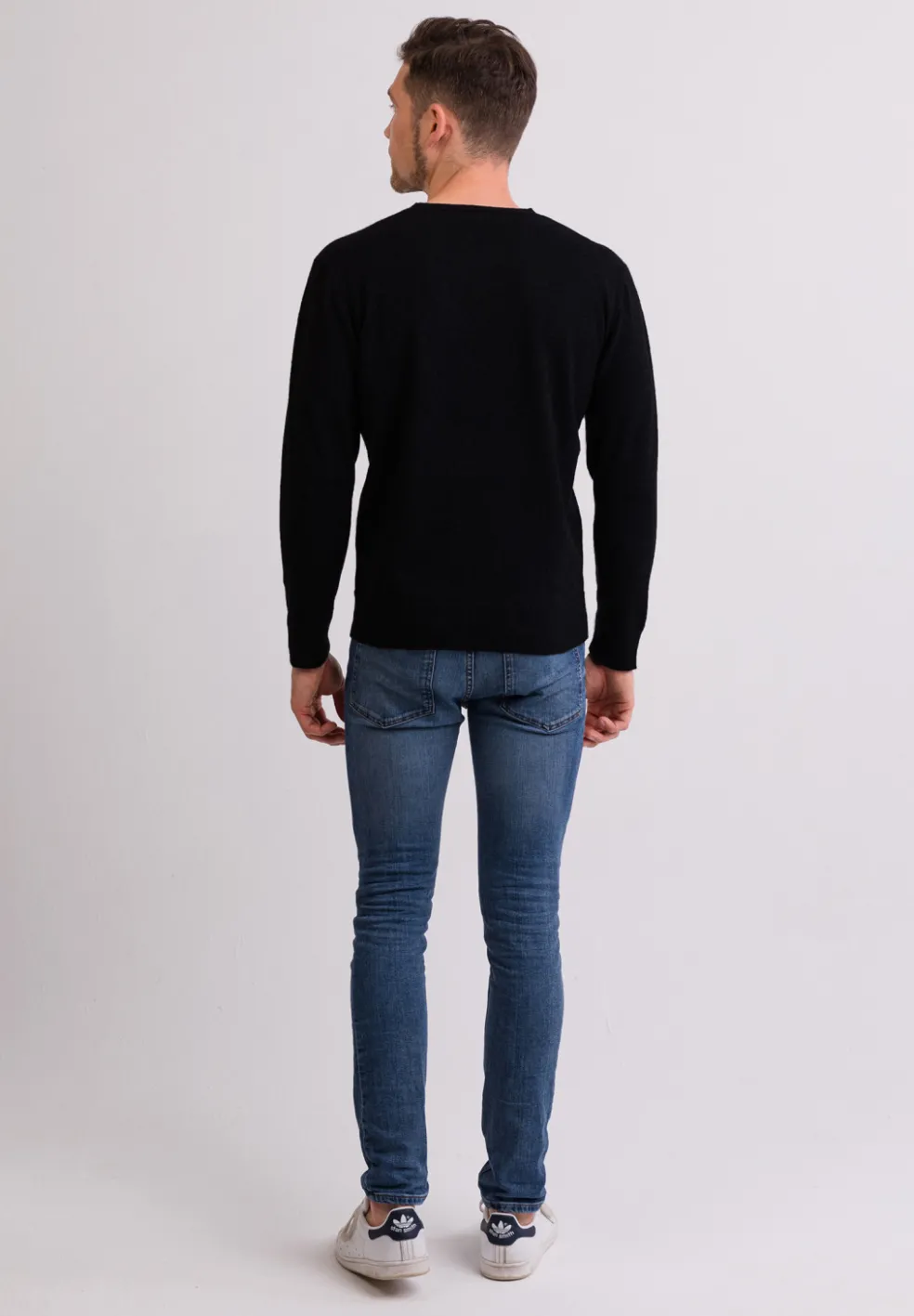 Kaschmir Rundhals Pullover schwarz
