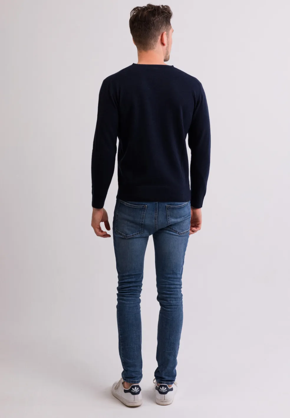 Kaschmir Rundhals Pullover marine blau