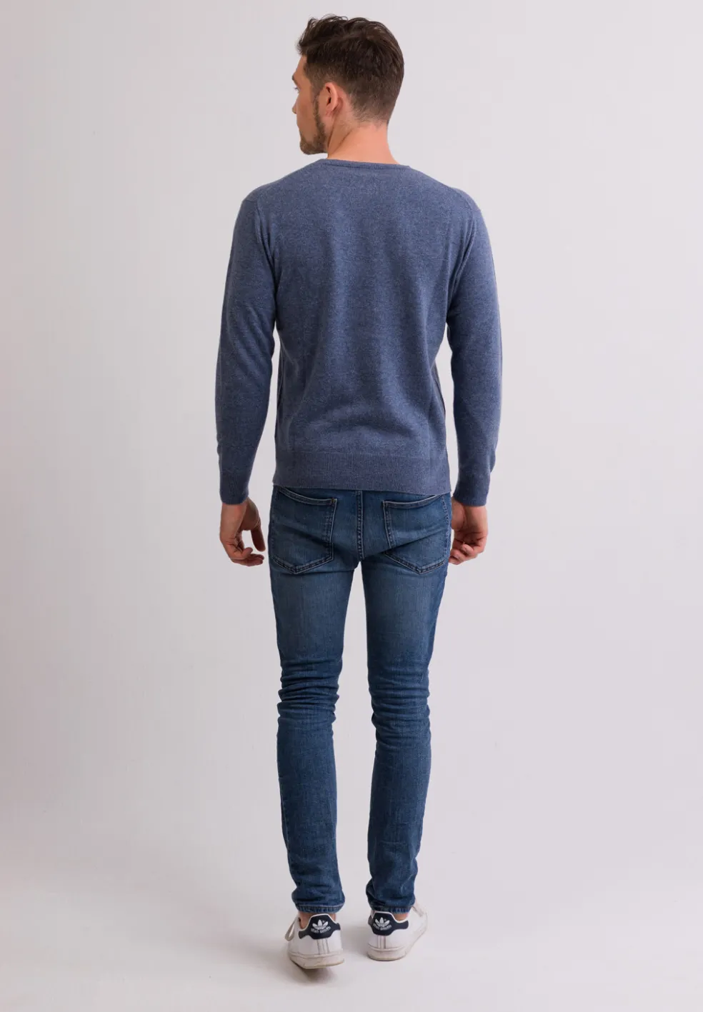 Kaschmir Rundhals Pullover jeans blau