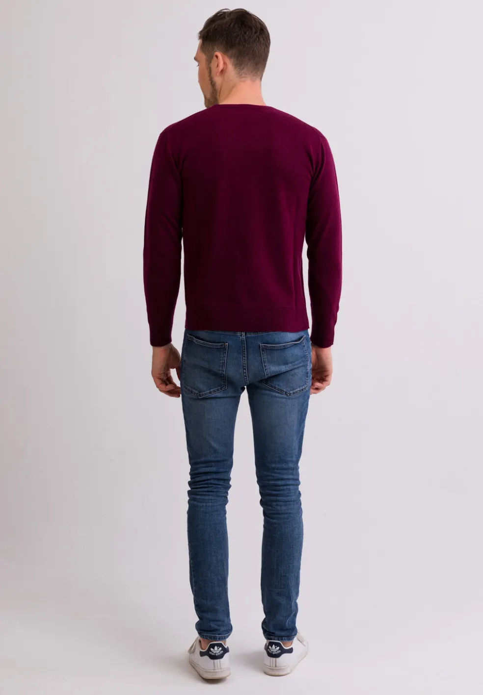 Kaschmir Rundhals Pullover cranberry rot