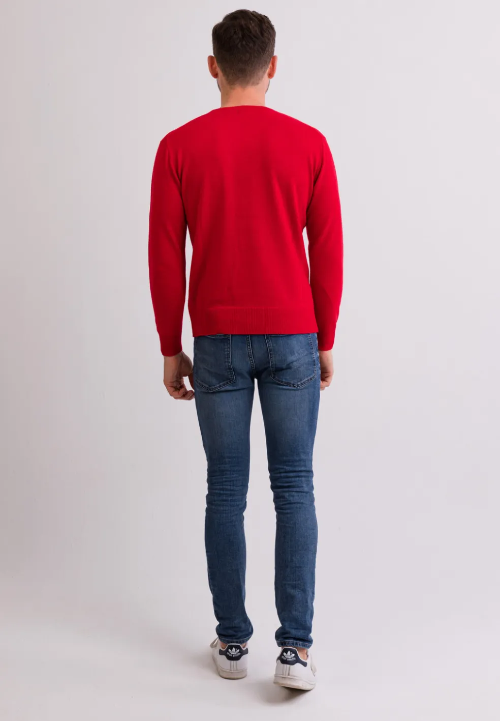 Kaschmir Rundhals Pullover rot