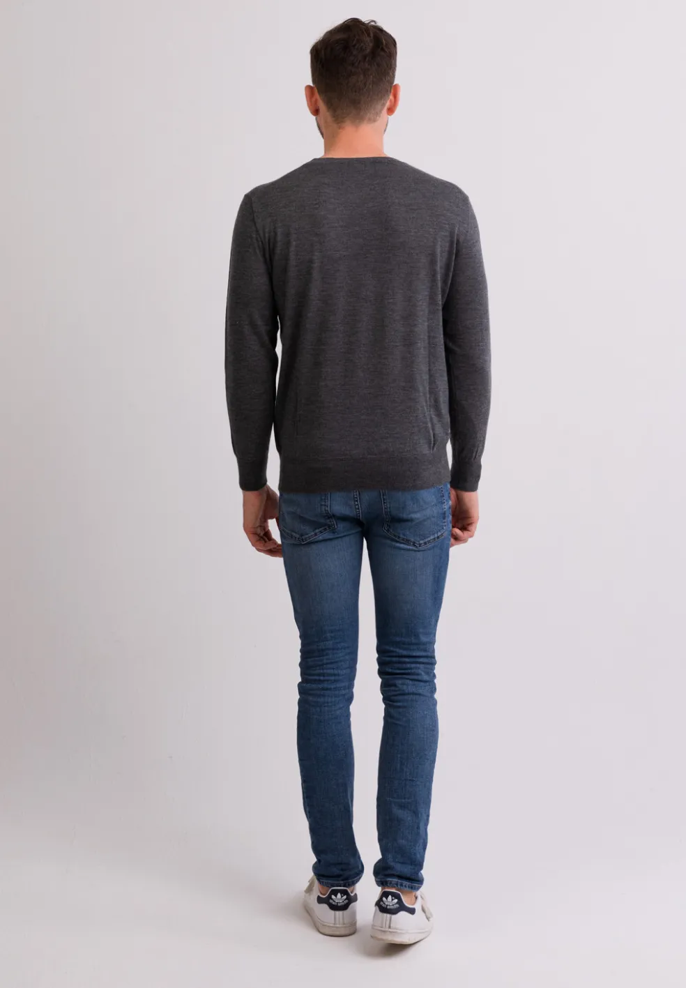 Kaschmir Rundhals Pullover flanell (Frühling)