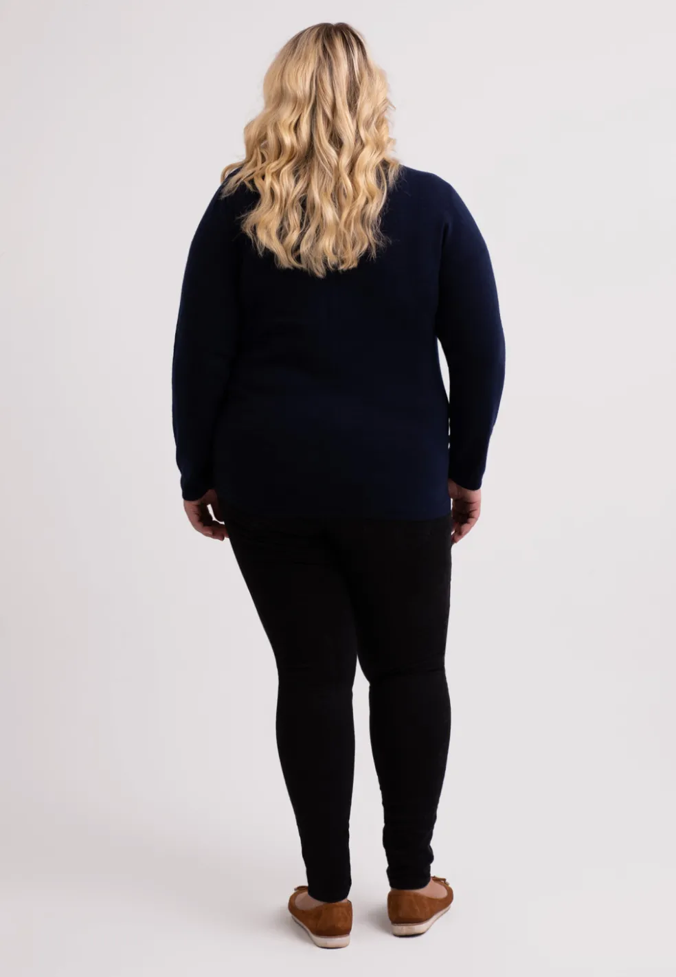 Kaschmir Rundhals Pullover marine blau