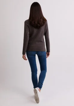 Kaschmir Rundhals Pullover taupe melange
