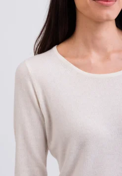 Kaschmir Rundhals Pullover weiss
