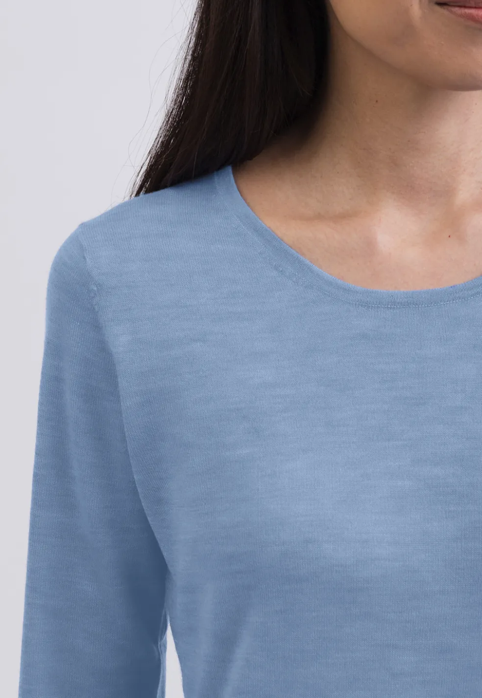 Kaschmir Rundhals Pullover hellblau (Frühling)
