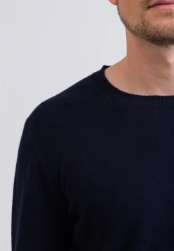 Kaschmir Rundhals Pullover marine blau