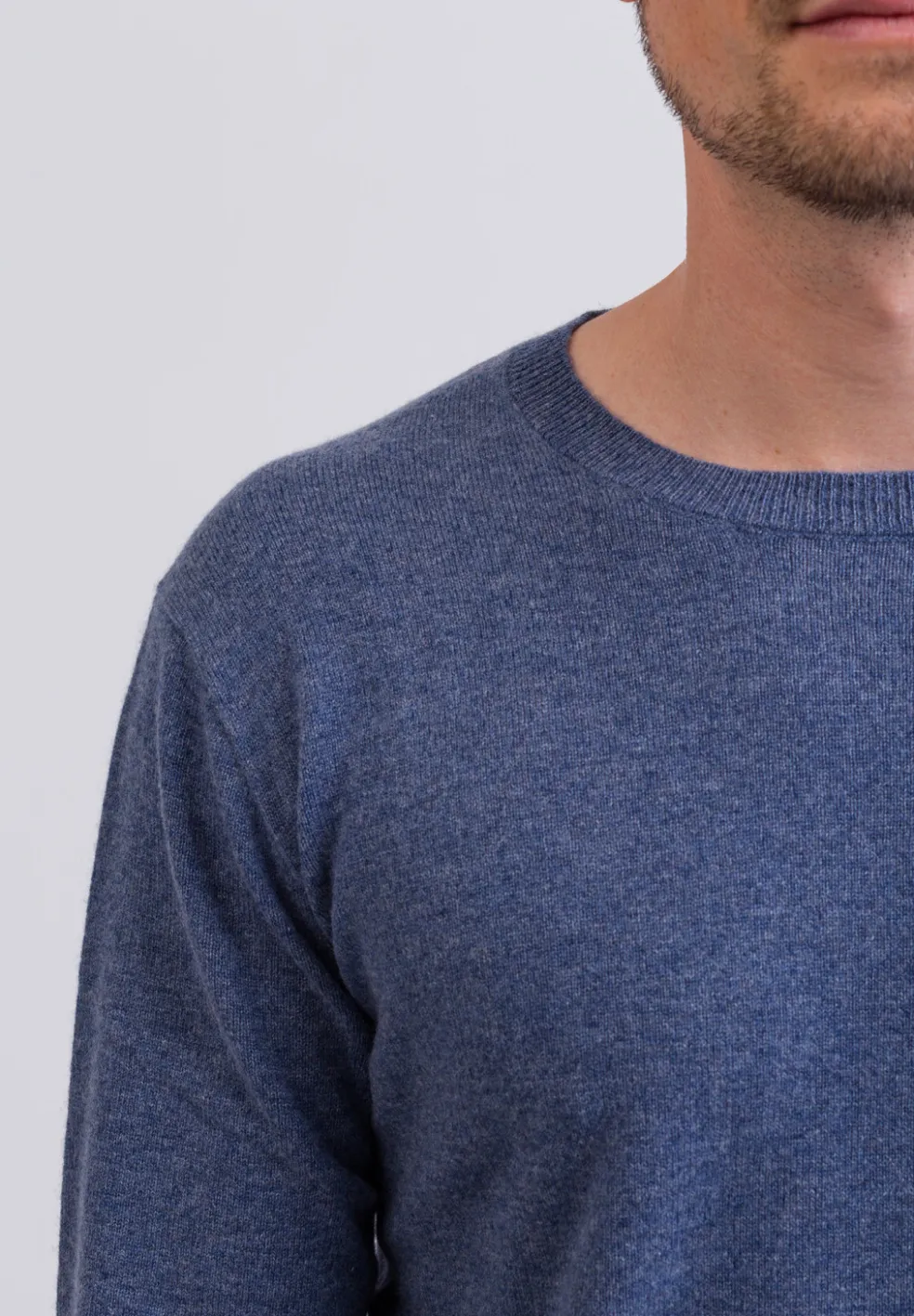 Kaschmir Rundhals Pullover jeans blau