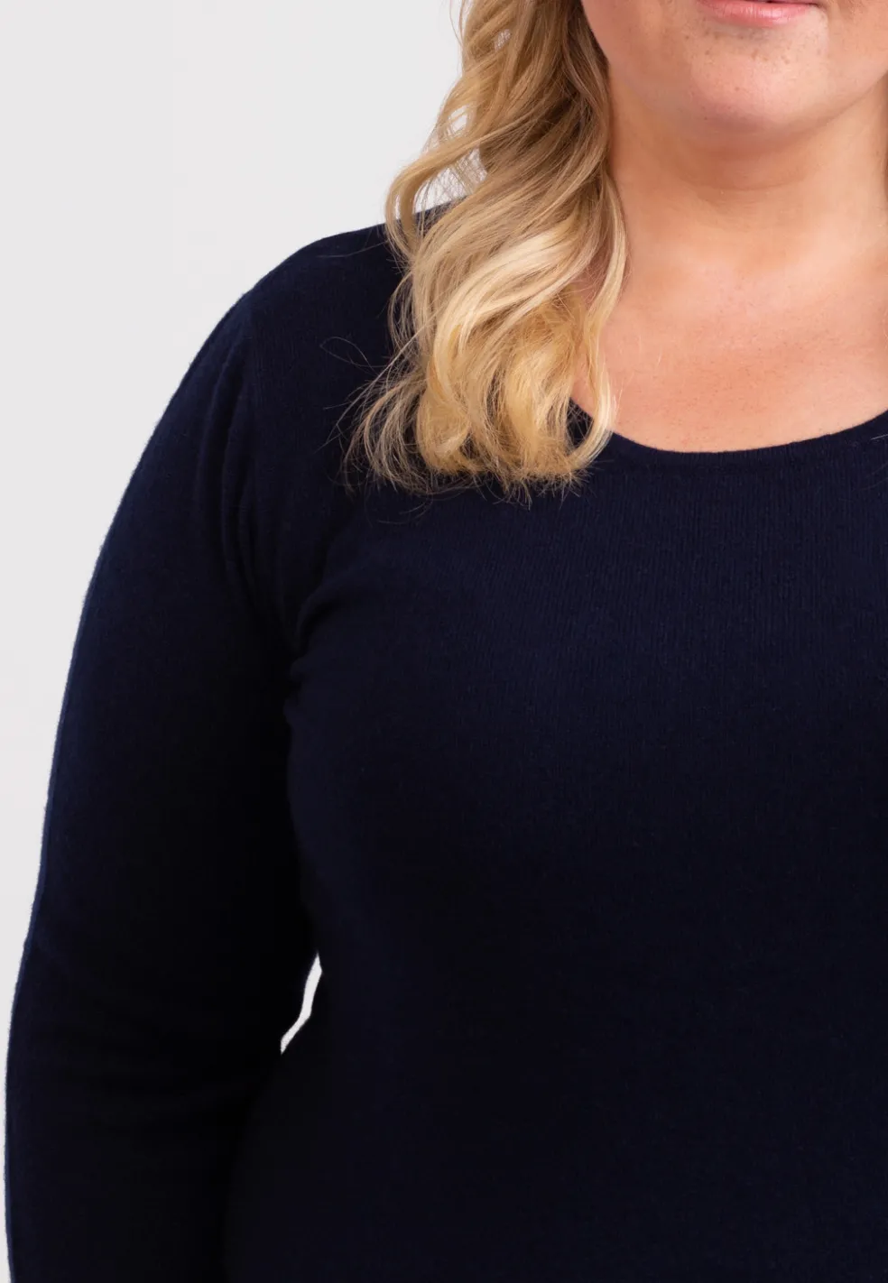 Kaschmir Rundhals Pullover marine blau